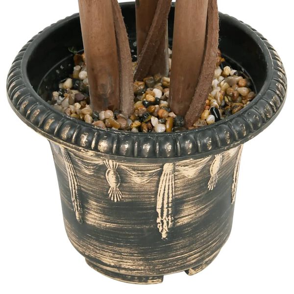 vidaXL mākslīgais buksis ar podiņu, apaļ&scaron;, zaļ&scaron;, 119 cm