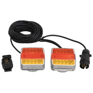 vidaXL piekabes lukturi, 2 gab., sarkani, 10,5x7,5x10 cm, 12 V, LED