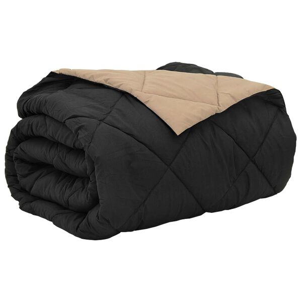 vidaXL Vasaras segas Melns un taupe 240 x 260 cm Mikro&scaron;ķiedra