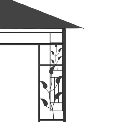 vidaXL dārza nojume ar moskītu tīklu, 6x3x2,73 m, antracītpelēka