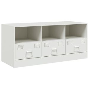 vidaXL TV skapītis, 99x39x44 cm, tērauds, balts
