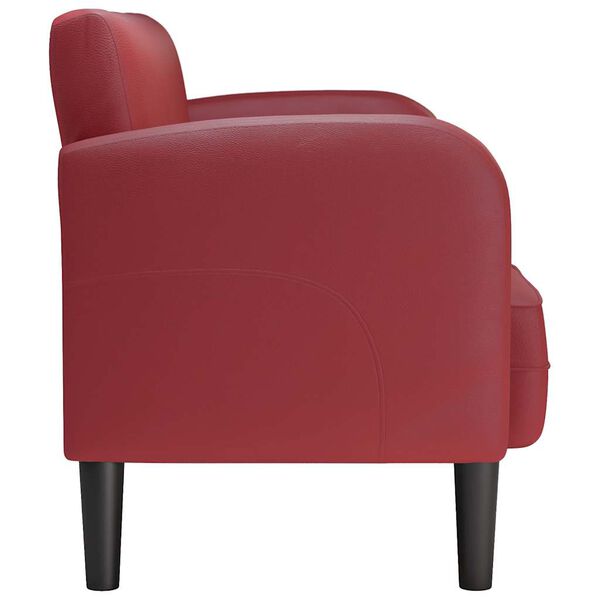 vidaXL Loveseat dīvāns, vīnsarkans, 110 cm, mākslīgā āda