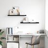 vidaXL sienas plaukti, 2 gab., melni, 90x23,5x3,8 cm, MDF
