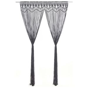 vidaXL aizkars mezglo&scaron;anas tehnikā, 140x240 cm, pelēka kokvilna