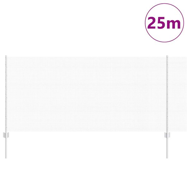 vidaXL Žogs un Stabi Sudraba 1 x 25 m Tērauds