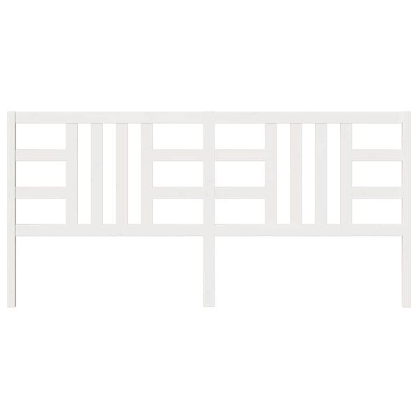 vidaXL gultas galvgalis, balts, 206x4x100 cm, priedes masīvkoks