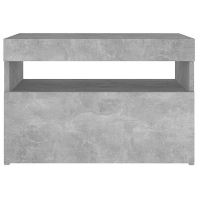 vidaXL naktsskapītis ar LED, 60x35x40 cm, betona pelēks, skaidu plātne