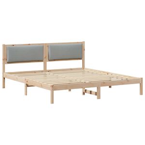 vidaXL Gultas rāmis Gai&scaron;i pelēks 180 x 200 cm Ciets priedes koks