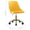 vidaXL biroja krēsls, dzeltens samts