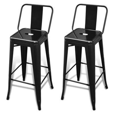 vidaXL bāra krēsli, 2 gab., melns tērauds