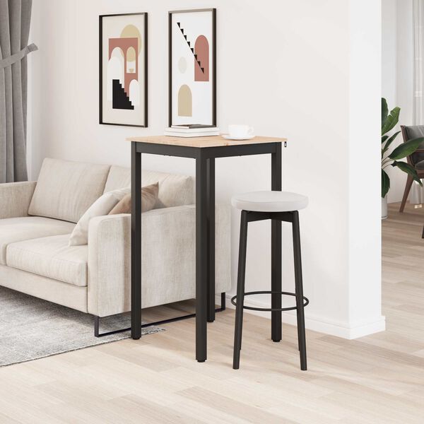 vidaXL Bāra galds Dabiska 60 x 60 x 105 cm Ciets priedes koks