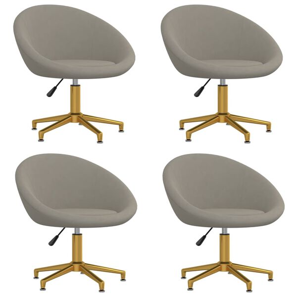 vidaXL virtuves krēsli, 4 gab., gai&scaron;i pelēks samts