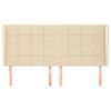 vidaXL galvgalis ar malām, 203x23x118/128 cm, krēmkrāsas audums