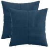 vidaXL Spilvenu pārvalks 2 gab. ALMELO Tums zils 40 x 40 cm kordurojs