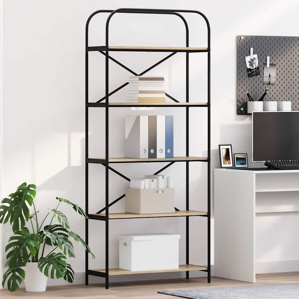 vidaXL Grāmatu plaukts Sonoma ozols 80 x 30 x 183 cm Inženierijas koks