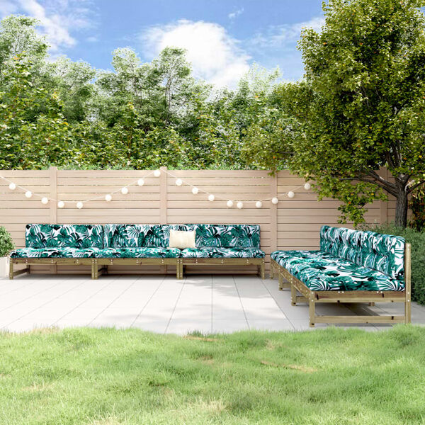 vidaXL 6-daļīgs dārza mēbeļu komplekts, impregnēts priedes koks