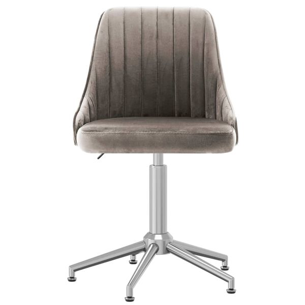 vidaXL grozāmi virtuves krēsli, 2 gab., gai&scaron;i pelēks samts