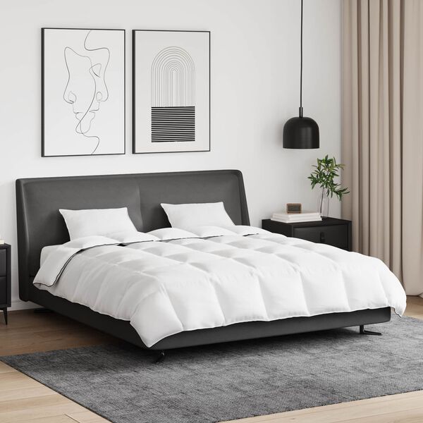 vidaXL Ziemas gultas sega ar spilvenu 3 pcs Balts Dūnu spalva