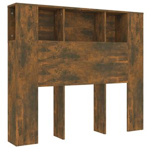 vidaXL gultas galvgalis ar plauktu, ozolkoka krāsa, 120x18,5x102,5 cm