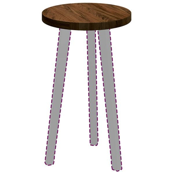 vidaXL Galda virsma Tum&scaron;i brūna &Oslash; 30 x 2,5 cm Cietā ozola koks