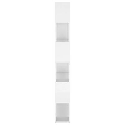 vidaXL grāmatu plaukts, spīdīgi balts, 100x24x188 cm