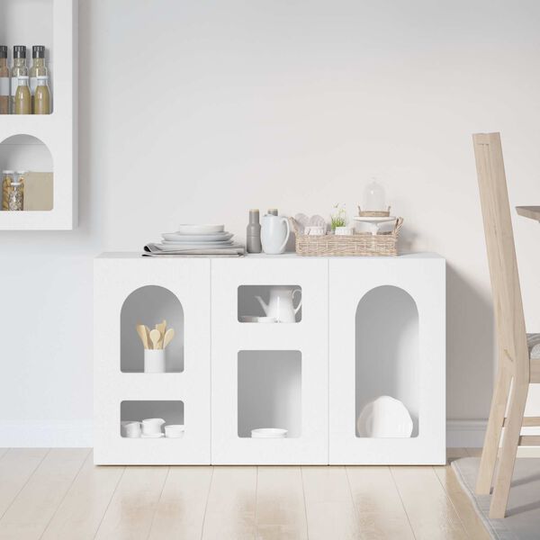 vidaXL Puse Balts 100 x 35 x 59 cm Inženierijas koks