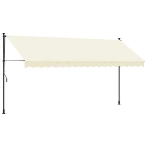 vidaXL izvelkama markīze, 400x150 cm, krēmkrāsas, audums, tērauds