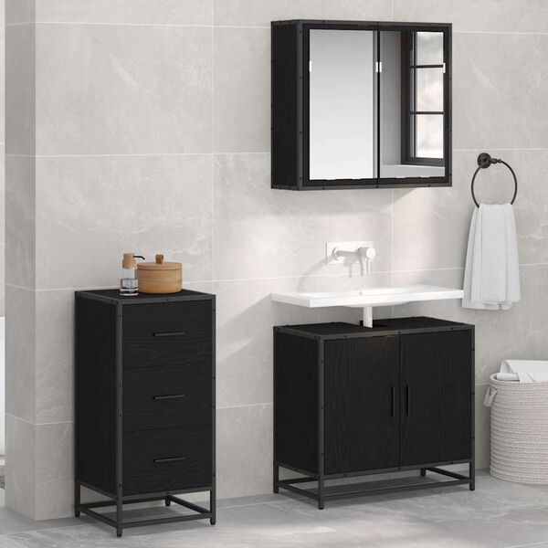 vidaXL Puse Melns ozolkoks 35.5 x 35 x 76 cm