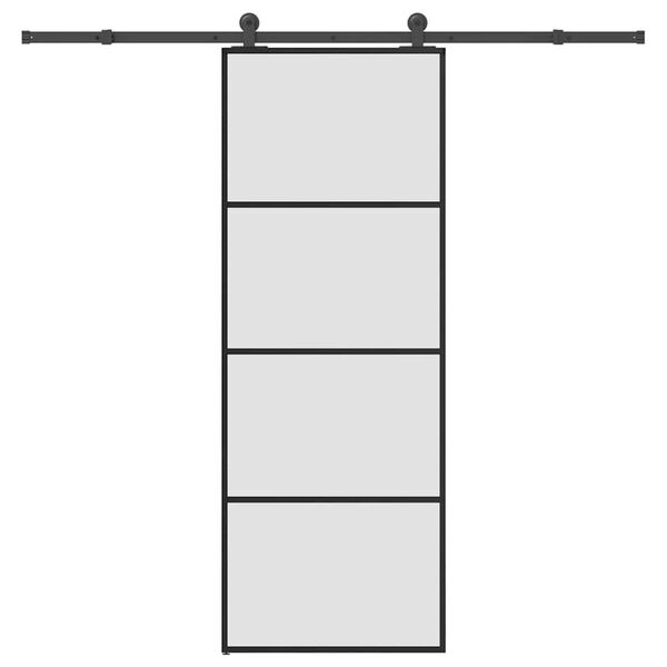 vidaXL bīdāmās durvis ar stiprinājumiem, stikls, alumīnijs, 76x205 cm