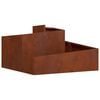 vidaXL Dārza stādītājs Rūsa 80 x 80 x 50 cm Novecināts tērauds