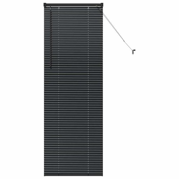 vidaXL Venēcijas žalūzijas ar aizkariem Melna 175 x 55 cm Alumīnijs