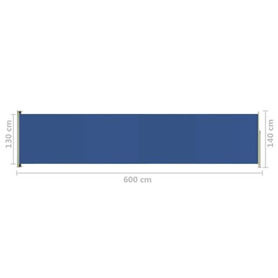 vidaXL izvelkama sānu markīze, zila, 140x600 cm