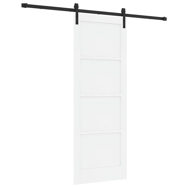 vidaXL Slīdo&scaron;ās durvis Balts 78 x 211 cm Ciets priedes koks
