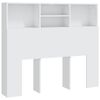 vidaXL gultas galvgalis ar plauktu, balts, 120x19x103,5 cm