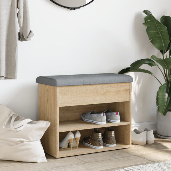 vidaXL apavu skapītis, ozolkoka krāsa, 62x32x50 cm, inženierijas koks