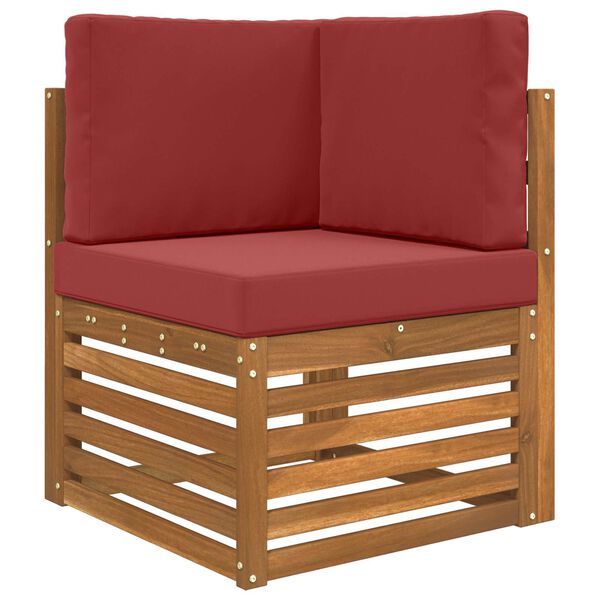 vidaXL Āra dīvāna spilvens 3 pcs Vīnsarkans Poliesters