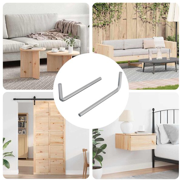 vidaXL Se&scaron;u stūru atslēga 2 pcs Sudraba 32 x 86 mm Tērauds