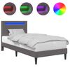 vidaXL Gultas rāmis ar LED sloksnēm Pelēka 80 x 200 cm Mākslīgā āda