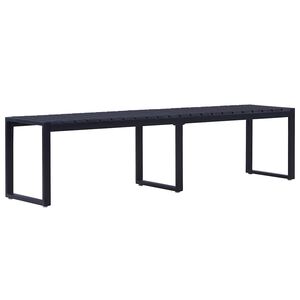 vidaXL dārza sols, 180 cm, melns, PS plāksne