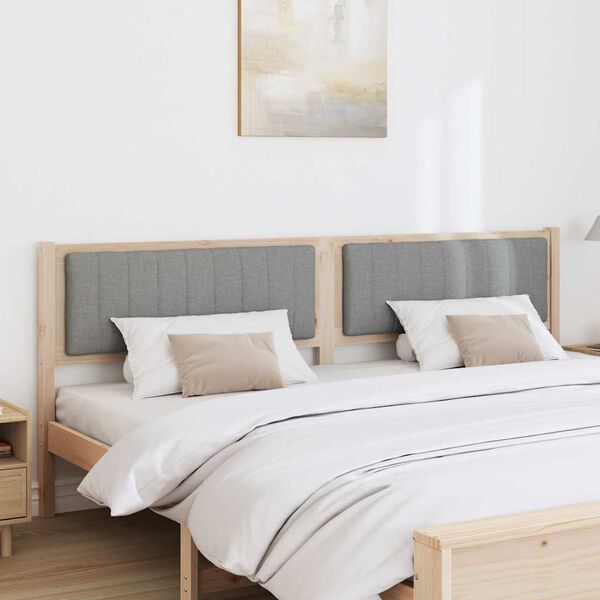 vidaXL Mīkstināts gultas galvgalis Brūna 200 cm Ciets priedes koks