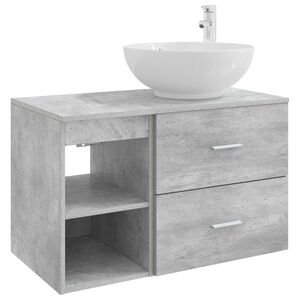 vidaXL Vannas istabas mēbeļu komplekts 2 pcs Betona pelēks