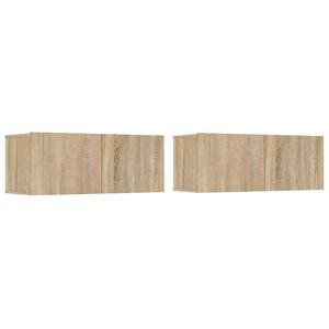 vidaXL TV skapī&scaron;i, 2 gab., ozolkoka, 80x30x30 cm, inženierijas koks