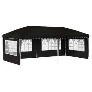 vidaXL Pop-up svinību teltis 575 x 289 x 245 cm Melns