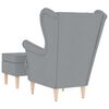 vidaXL atpūtas krēsls ar kāju soliņu, gai&scaron;i pelēks audums