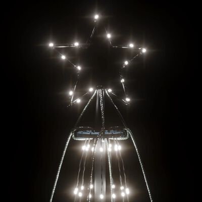 vidaXL Ziemassvētku egle, 1134 vēsi baltas LED lampiņas, 230x800 cm