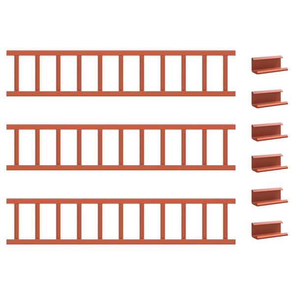 vidaXL Jumta sniega aizsargs Sarkana 300 x 2,5 x 20 cm Tērauds