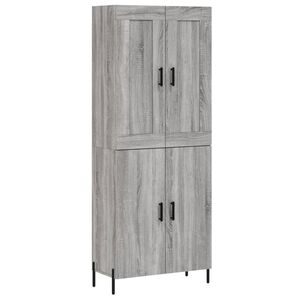 vidaXL augstais skapis, pelēks, 69,5x34x180 cm, inženierijas koks