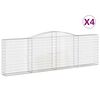 vidaXL arkveida gabiona grozi, 4 gb., 400x30x120/140cm, cinkota dzelzs