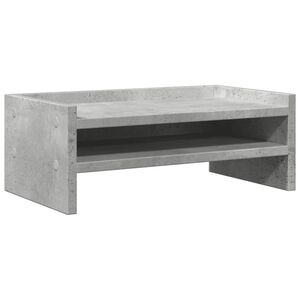 vidaXL monitora paliktnis, pelēks, 42x24x16 cm, konstruēts koks