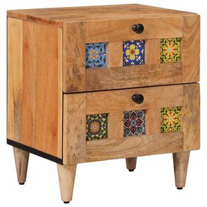 vidaXL Nakts skapītis Dabiska 40 x 33 x 46 cm Cieta mango koksne
